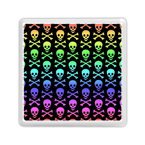 Rainbow Skull and Crossbones  Memory Card Reader (Square) from ArtsNow.com Front