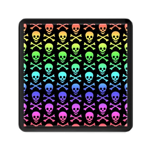 Rainbow Skull and Crossbones  Memory Card Reader (Square) from ArtsNow.com Front