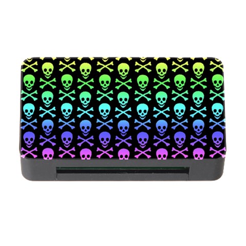 Rainbow Skull and Crossbones  Memory Card Reader with CF from ArtsNow.com Front