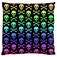 Rainbow Skull and Crossbones  Large Cushion Case (Two Sides) from ArtsNow.com Back