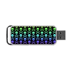 Rainbow Skull and Crossbones  Portable USB Flash (Two Sides) from ArtsNow.com Back