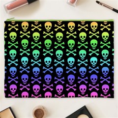 Rainbow Skull and Crossbones  Cosmetic Bag (XXXL) from ArtsNow.com Front
