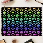 Rainbow Skull and Crossbones  Cosmetic Bag (XXXL)