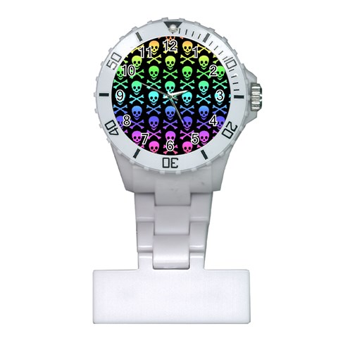 Rainbow Skull and Crossbones  Plastic Nurses Watch from ArtsNow.com Front