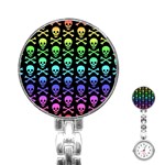 Rainbow Skull and Crossbones  Stainless Steel Nurses Watch