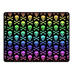 Rainbow Skull and Crossbones  Double Sided Fleece Blanket (Small) from ArtsNow.com 45 x34  Blanket Front