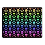 Rainbow Skull and Crossbones  Double Sided Fleece Blanket (Small)