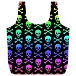 Rainbow Skull and Crossbones  Full Print Recycle Bag (XL)