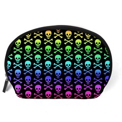 Rainbow Skull and Crossbones  Accessory Pouch (Large) from ArtsNow.com Back