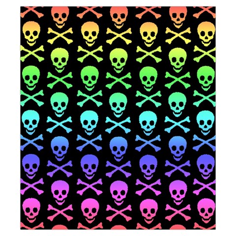 Rainbow Skull and Crossbones  Drawstring Pouch (Small) from ArtsNow.com Front