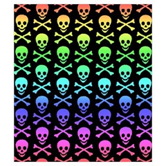 Rainbow Skull and Crossbones  Drawstring Pouch (Small) from ArtsNow.com Back