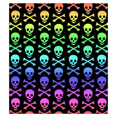 Rainbow Skull and Crossbones  Drawstring Pouch (Medium) from ArtsNow.com Front