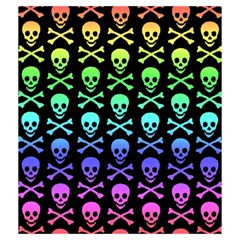 Rainbow Skull and Crossbones  Drawstring Pouch (Medium) from ArtsNow.com Back