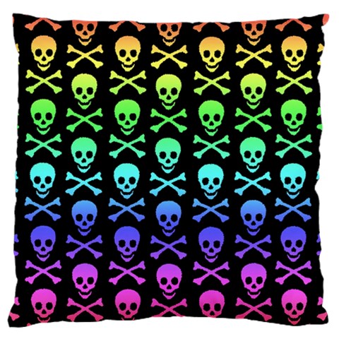 Rainbow Skull and Crossbones  Standard Flano Cushion Case (Two Sides) from ArtsNow.com Front