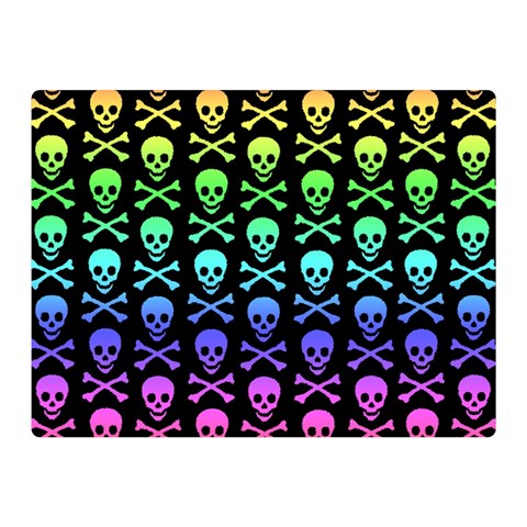 Rainbow Skull and Crossbones  Double Sided Flano Blanket (Mini) from ArtsNow.com 35 x27  Blanket Front
