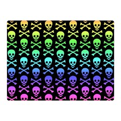 Rainbow Skull and Crossbones  Double Sided Flano Blanket (Mini) from ArtsNow.com 35 x27  Blanket Front