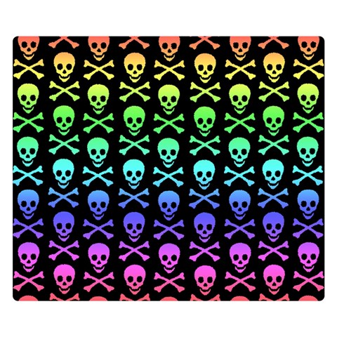 Rainbow Skull and Crossbones  Double Sided Flano Blanket (Small) from ArtsNow.com 50 x40  Blanket Front
