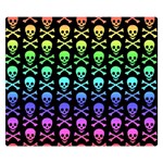 Rainbow Skull and Crossbones  Double Sided Flano Blanket (Small)