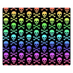 Rainbow Skull and Crossbones  Double Sided Flano Blanket (Small) from ArtsNow.com 50 x40  Blanket Back