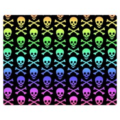 Rainbow Skull and Crossbones  Double Sided Flano Blanket (Medium) from ArtsNow.com 60 x50  Blanket Back