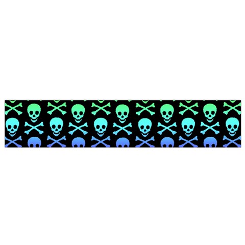 Rainbow Skull and Crossbones  Small Flano Scarf from ArtsNow.com Front