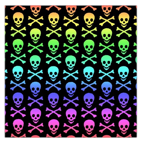 Rainbow Skull and Crossbones  Large Satin Scarf (Square) from ArtsNow.com Front