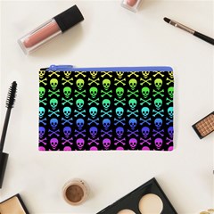 Rainbow Skull and Crossbones  Cosmetic Bag (XS) from ArtsNow.com Front
