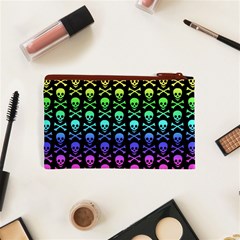 Rainbow Skull and Crossbones  Cosmetic Bag (XS) from ArtsNow.com Back