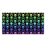 Rainbow Skull and Crossbones  Satin Shawl