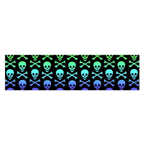 Rainbow Skull and Crossbones  Satin Scarf (Oblong) from ArtsNow.com Front