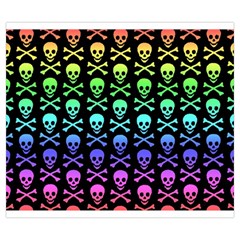 Rainbow Skull and Crossbones  Zipper Large Tote Bag from ArtsNow.com Back