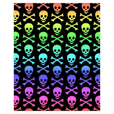 Rainbow Skull and Crossbones  Drawstring Pouch (XL) from ArtsNow.com Front