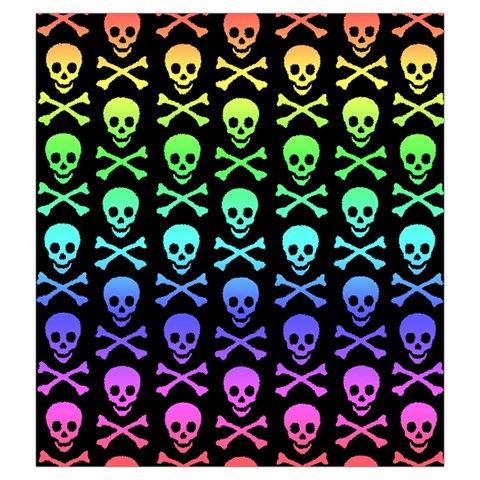 Rainbow Skull and Crossbones  Drawstring Pouch (XXL) from ArtsNow.com Back