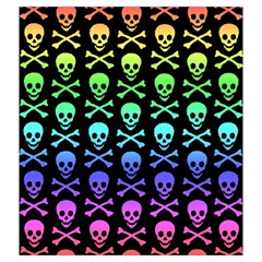 Rainbow Skull and Crossbones  Drawstring Pouch (XXL) from ArtsNow.com Back