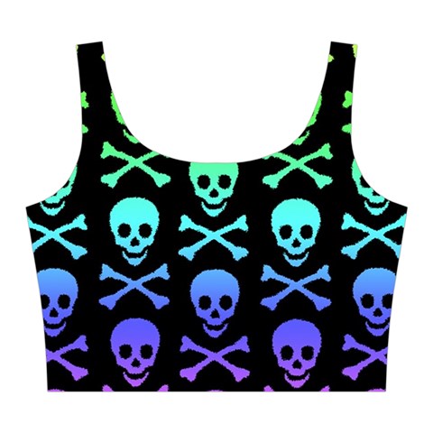 Rainbow Skull and Crossbones  Midi Sleeveless Dress from ArtsNow.com Top Front