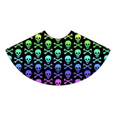 Rainbow Skull and Crossbones  Midi Sleeveless Dress from ArtsNow.com Skirt Front