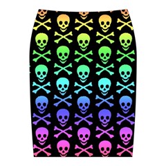 Rainbow Skull and Crossbones  Midi Wrap Pencil Skirt from ArtsNow.com Back