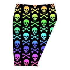 Rainbow Skull and Crossbones  Midi Wrap Pencil Skirt from ArtsNow.com  Front Right 