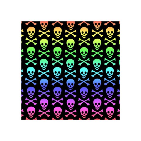 Rainbow Skull and Crossbones  Square Tapestry (Small) from ArtsNow.com Front
