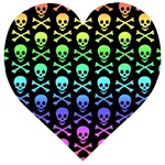 Rainbow Skull and Crossbones  Wooden Puzzle Heart