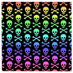 Rainbow Skull and Crossbones  Wooden Puzzle Square