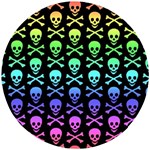 Rainbow Skull and Crossbones  Wooden Puzzle Round