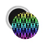 Rainbow Skull Checkerboard 2.25  Magnet