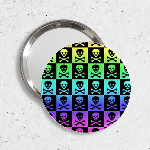 Rainbow Skull Checkerboard 2.25  Handbag Mirror from ArtsNow.com Front