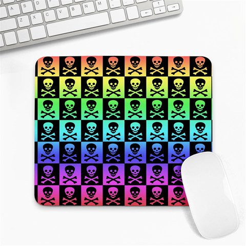 Rainbow Skull Checkerboard Large Mousepad from ArtsNow.com Front