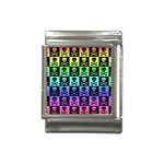 Rainbow Skull Checkerboard Italian Charm (13mm)
