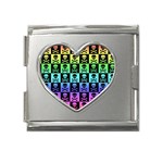 Rainbow Skull Checkerboard Mega Link Heart Italian Charm (18mm)