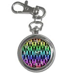 Rainbow Skull Checkerboard Key Chain Watch