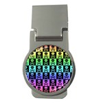Rainbow Skull Checkerboard Money Clip (Round)