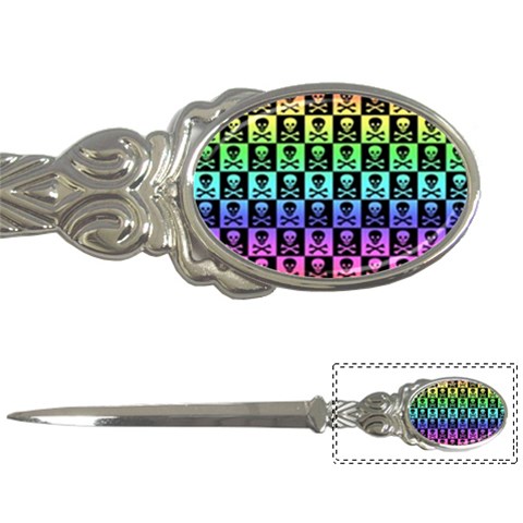Rainbow Skull Checkerboard Letter Opener from ArtsNow.com Front